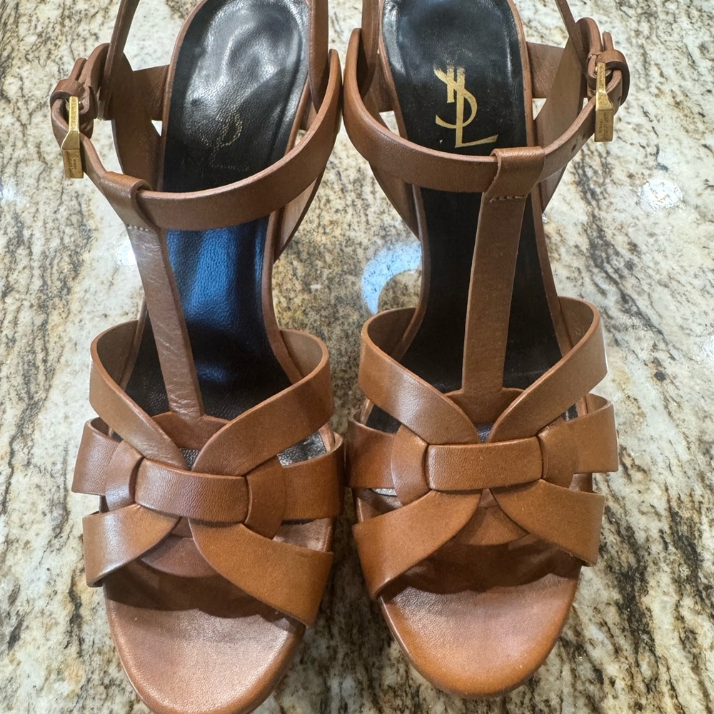 Saint Laurent Women's Tan Leather Heels